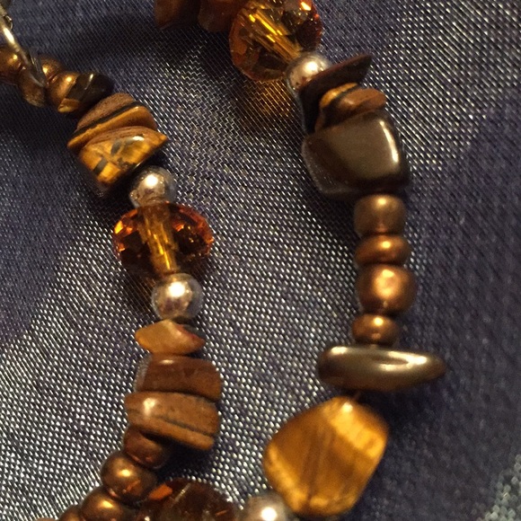 Tigers eye/freshwater pearl/silver/amber crystals - Picture 2 of 8